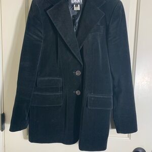 DKNY Vintage Black Velvet Blazer Made in Italy Size 4